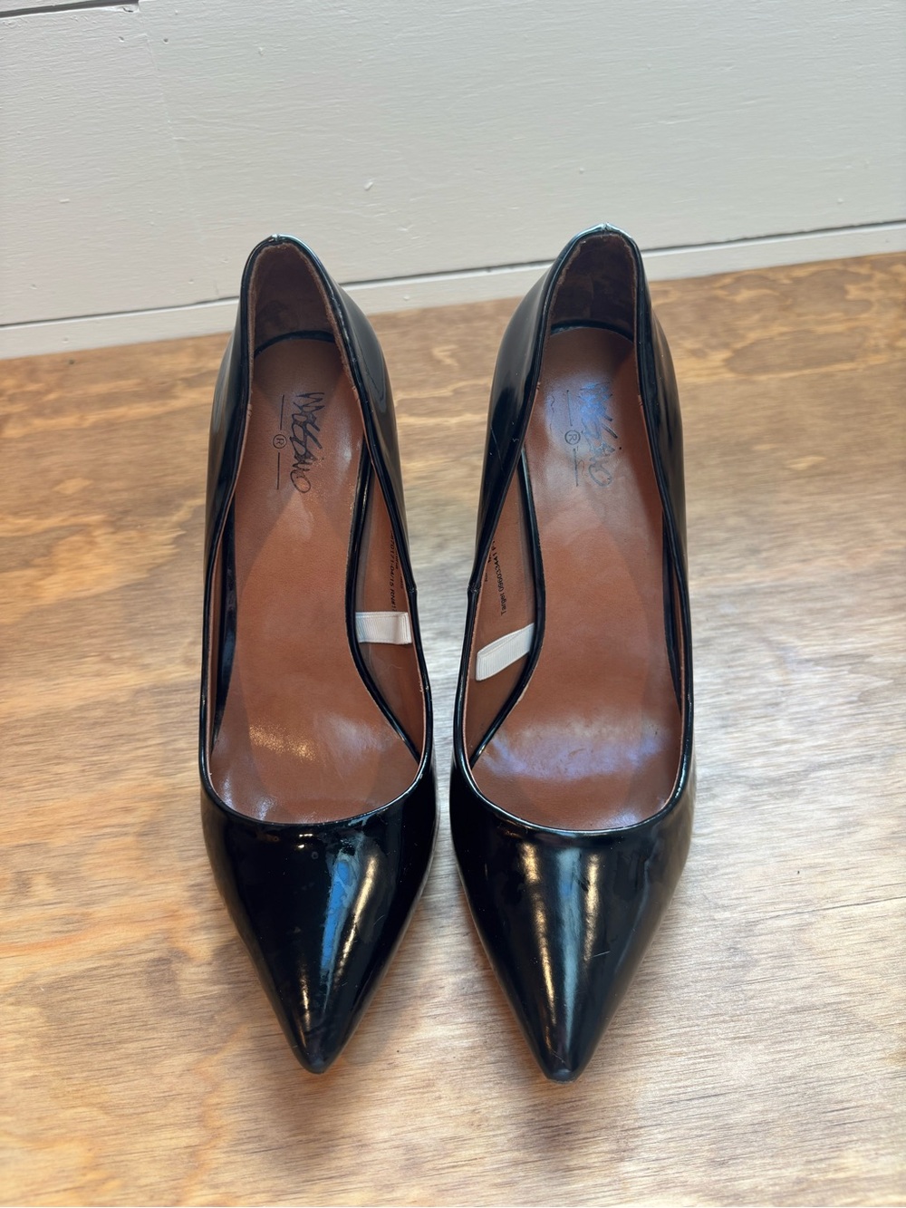 Mossimo Supply Co. Black Patent Pointed-Toe Pumps